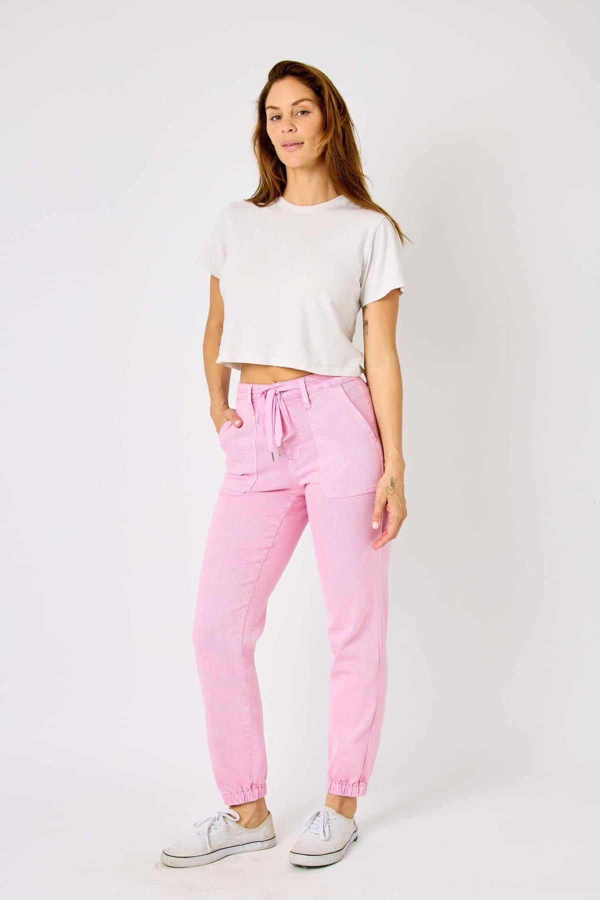 Judy Blue garment dyed pink jogger